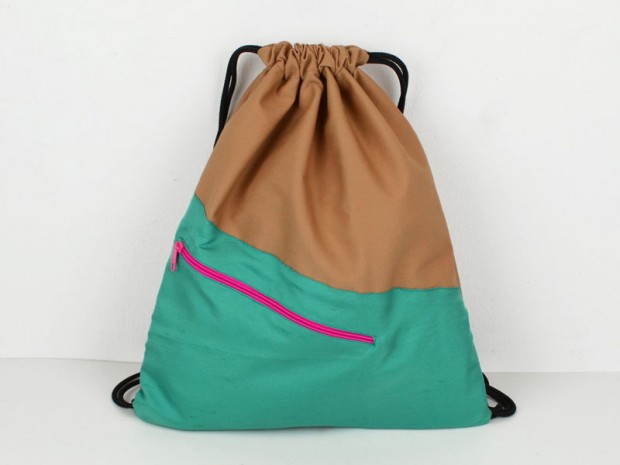 Turnbeutel Hellbraun / Mint