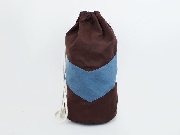 Matchbeutel Braun / Taubenblau