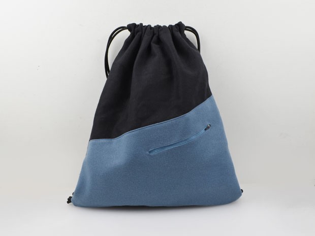 Turnbeutel Schwarz / Taubenblau