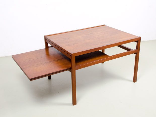 Ausziehbarer Teak Couchtisch von Wilhelm Renz