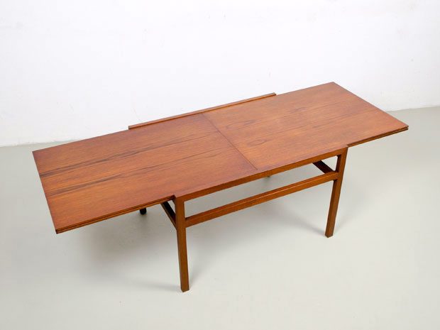 Ausziehbarer Teak Couchtisch von Wilhelm Renz