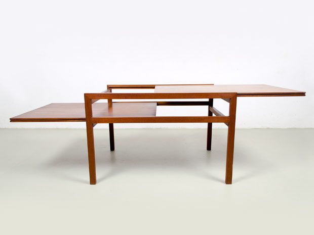 Ausziehbarer Teak Couchtisch von Wilhelm Renz