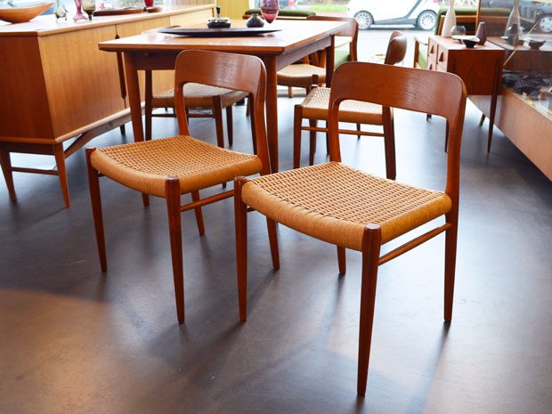 6er-Set Stühle / Modell 75 von Niels O. Møller für J.L. Møllers