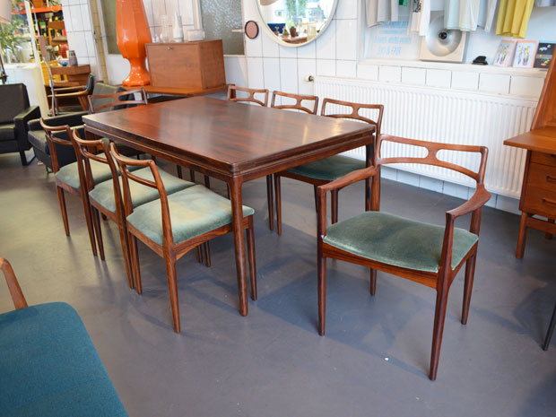 Tisch mit acht Stühlen / Johannes Andersen für Christian Linneberg, Denmark