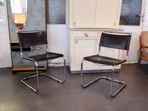 Zwei Sessel S 33 von Mart Stam für Thonet