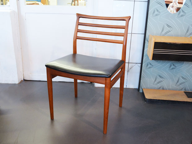 Vierer-Set Stühle & ein separater Stuhl / Teak & Kunstleder / Erling Torvits für Sorø Stole, Denmark