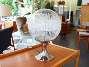 Tischleuchte Chrom & Glas