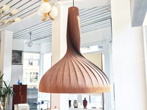 Teak Hängeleuchte von Hans-Agne Jakobsson für AB Ellysett Markaryd / D 50cm