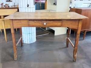 Antiker Weichholz Schreibtisch / Arbeitstisch / L 120 x T 58,5 x H 80,5 cm