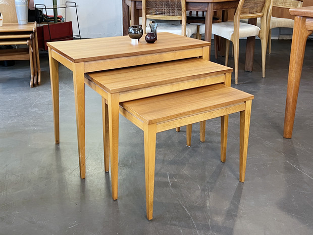 3er Set Satztische Nussbum / Buche