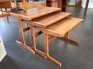 3er Set Teak Satztische / Beistelltische von Holstebro Møbelfabrik A/S / Massivholz