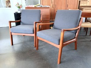 2 x Teak Armlehnensessel von Ole Wanscher für France & Søn, Denmark