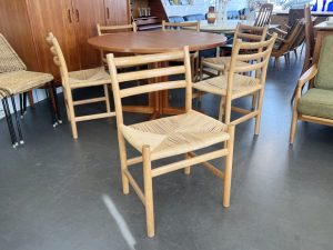 6er Set Stühle aus Eiche & Papercord von Poul Volther für Sorø Stolefabrik