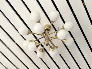 Sputnik Leuchte von Kaiser Leuchten / 12-flammig / Messing & Glas