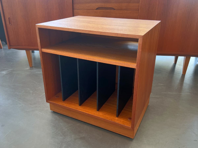 Teak Container für Schallplatten