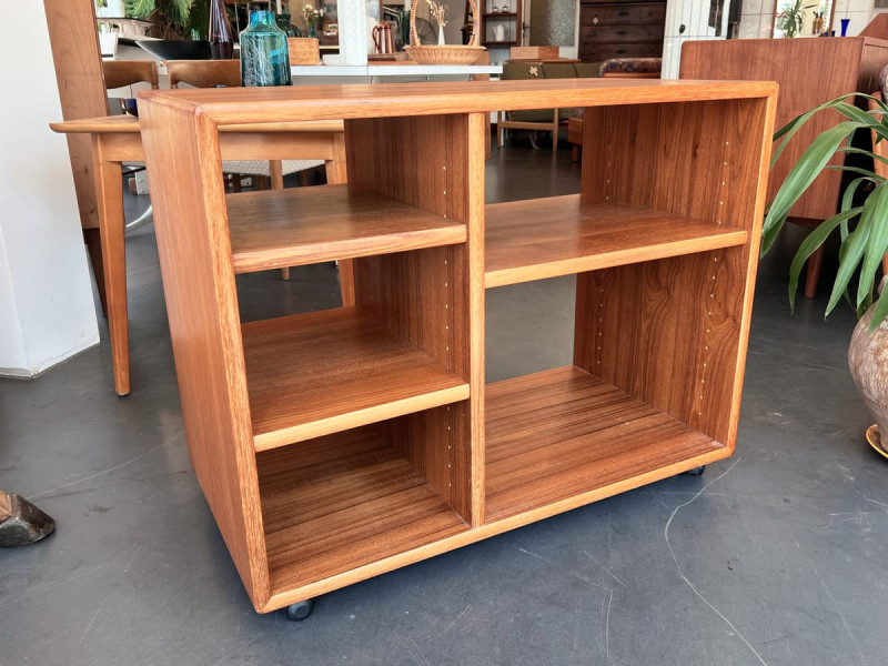 rollbarer Teak Wagen / Beistelltisch