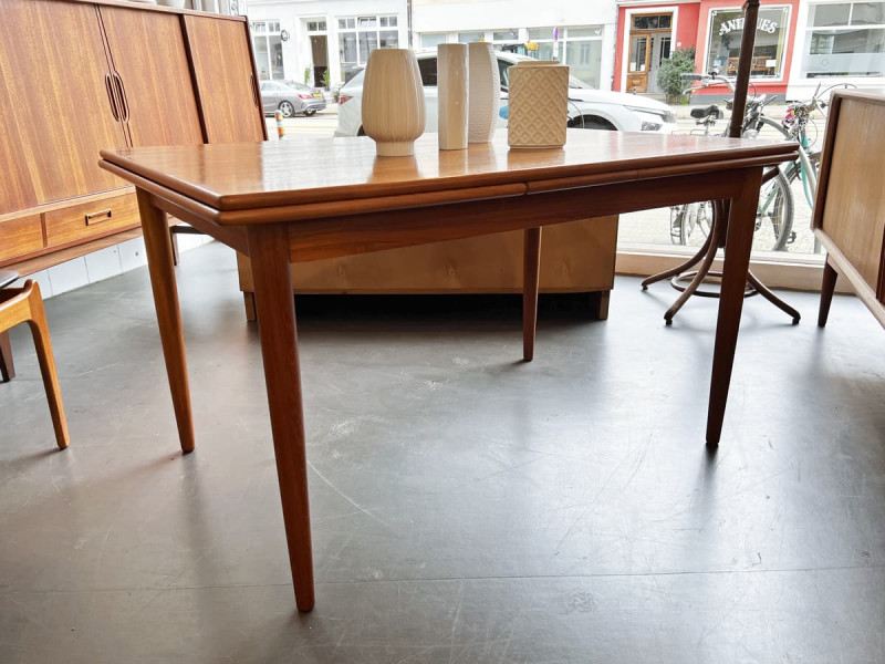 Rechteckiger Teak Esstisch, Made In Denmark / ausziehbar