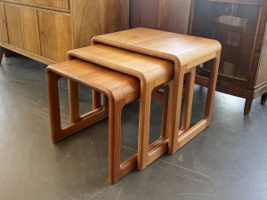 3er Set Teak Satztische / Beistelltische, Made In Denmark, Massivholz