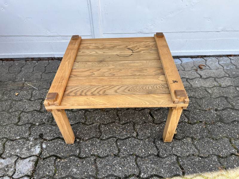 Couchtisch / Beistelltisch »Farmer« aus Eiche von Gerd Lange für Bofinger /  Steckmöbel-System, montierbar