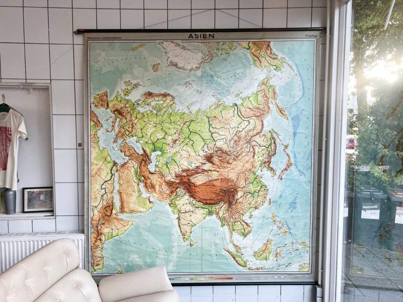 Lehrkarte / Landkarte / Schulkarte – Asien