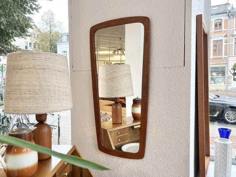 Teak Spiegel, 1960er, Made In Denmark